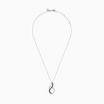 Black and White Diamond Vertical Infinity Pendant in 14K White Gold view 3