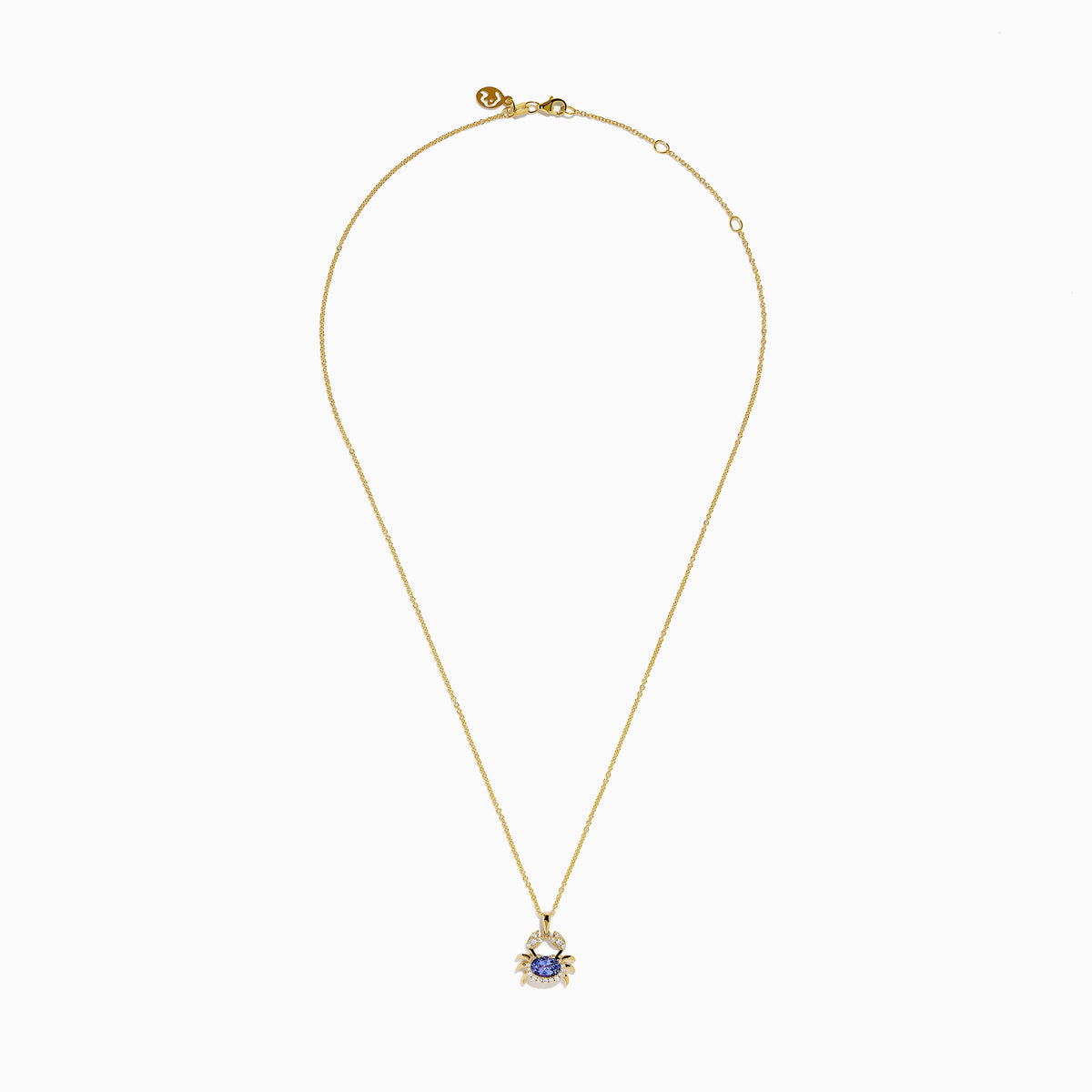 Tanzanite and Diamond Crab Pendant in 14K Yellow Gold view 3