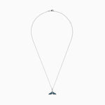 Blue and White Diamond Whale's Tail Pendant in 14K Gold, 0.28 ctw view 2
