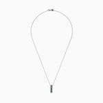 Blue and White Diamond Pendant in 14K White Gold, 0.62 ctw view 2