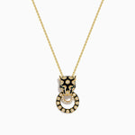 Diamond and Enamel Panther Pendant in 14K Yellow Gold
