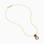 Diamond and Enamel Panther Pendant in 14K Yellow Gold view 2