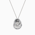 Diamond Overlapping Circle Pendant in 14K White Gold