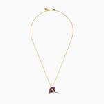 Multi Sapphire, Tsavorite and Diamond Stingray Pendant in 14K Yellow Gold view 3