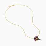 Multi Sapphire, Tsavorite and Diamond Stingray Pendant in 14K Yellow Gold view 2