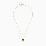 Diamond and Rhodium Panther Pendant in 14K Yellow Gold view 3