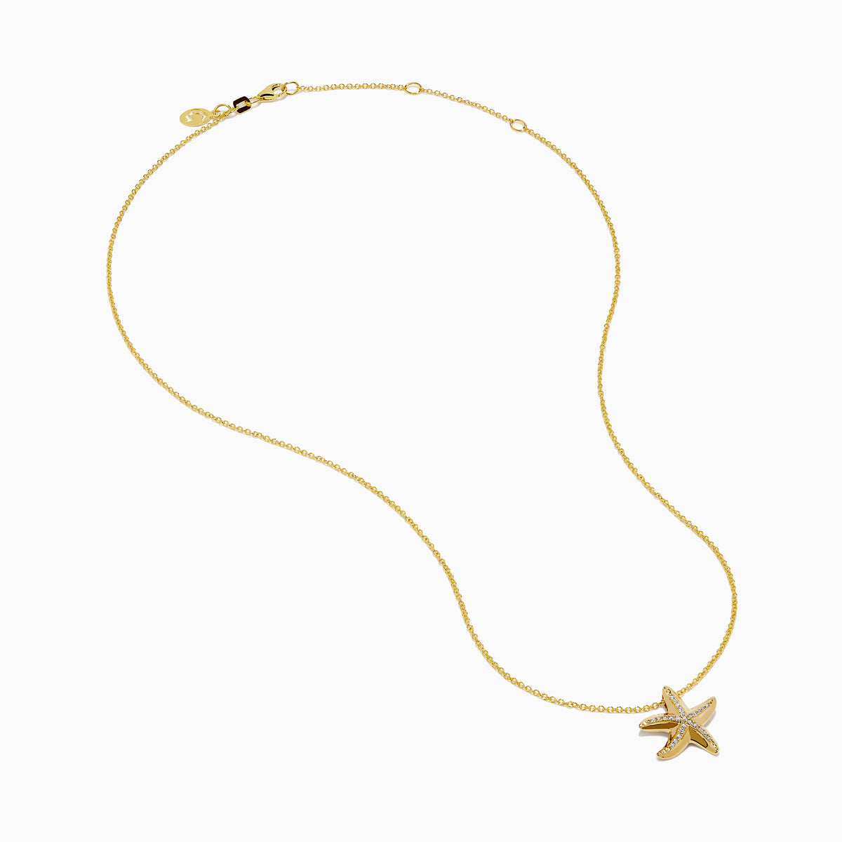Diamond Starfish Pendant in 14K Yellow Gold view 2