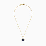 Blue Sapphire and Diamond Starfish Medallion Pendant in 14K Yellow Gold view 3