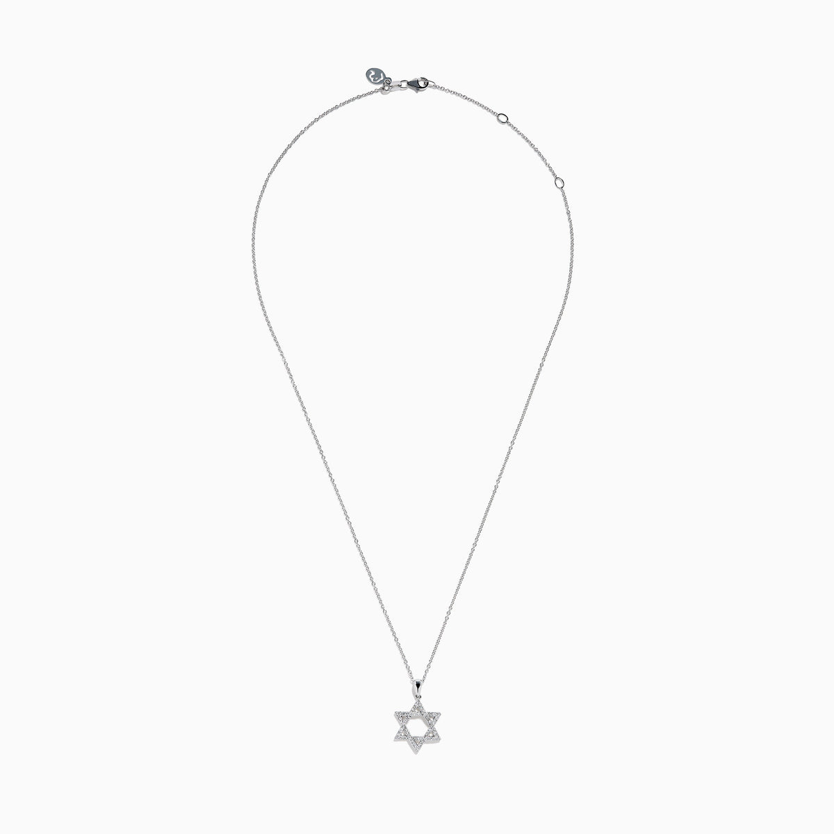 Diamond Pavé Star of David Pendant in 14K White Gold view 3