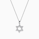 Diamond Pavé Star of David Pendant in 14K White Gold