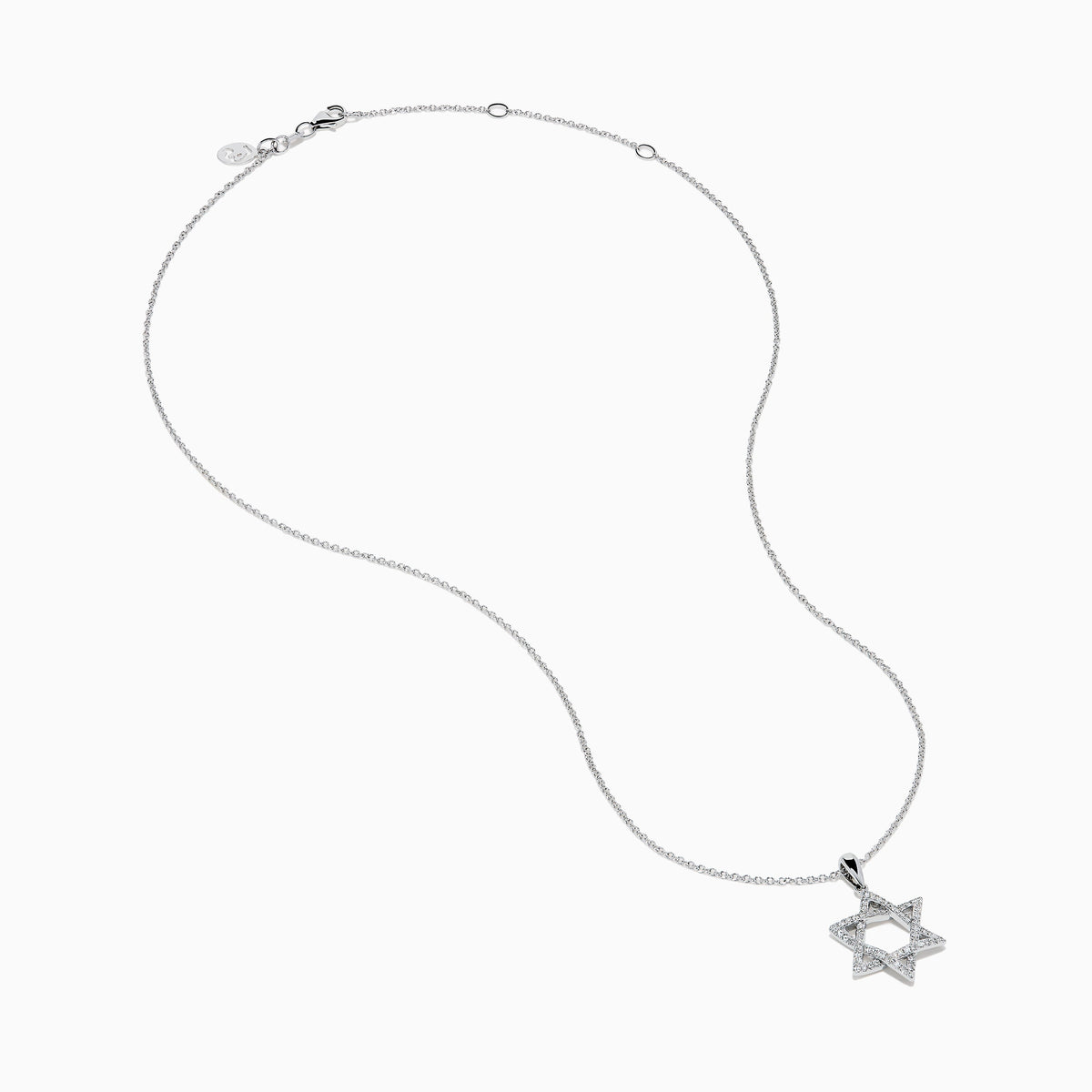 Diamond Pavé Star of David Pendant in 14K White Gold view 2