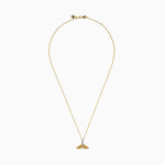 Yellow and White Diamond Pave Whale Tail Pendant in 14K Two-Tone Gold view 3