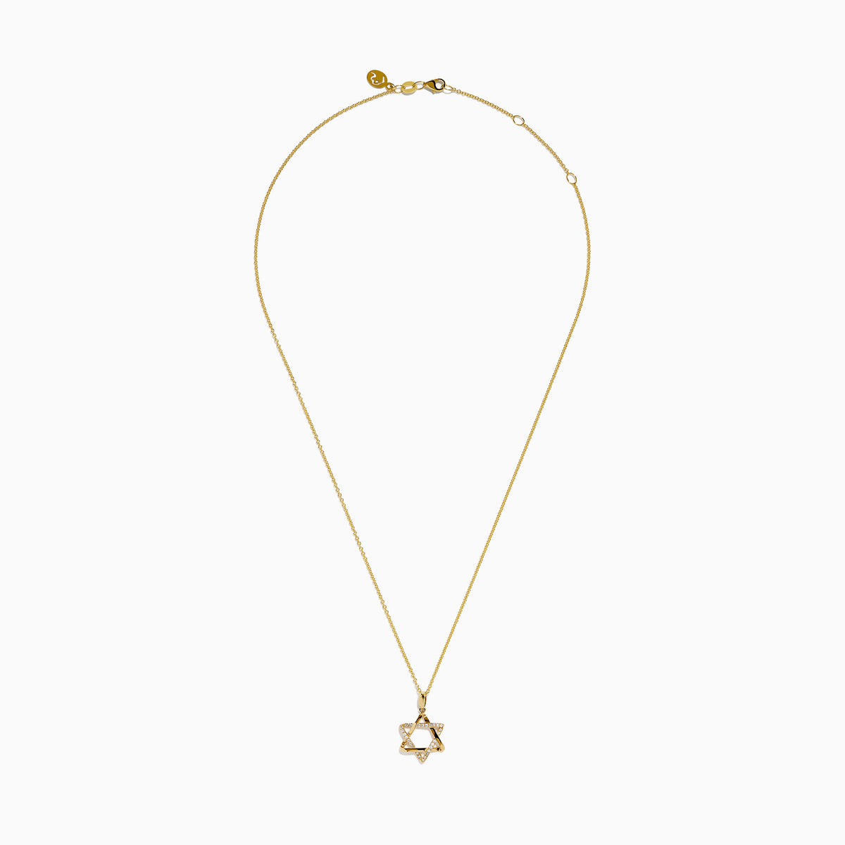 Diamond Pavé Star of David Pendant in 14K Yellow Gold view 3