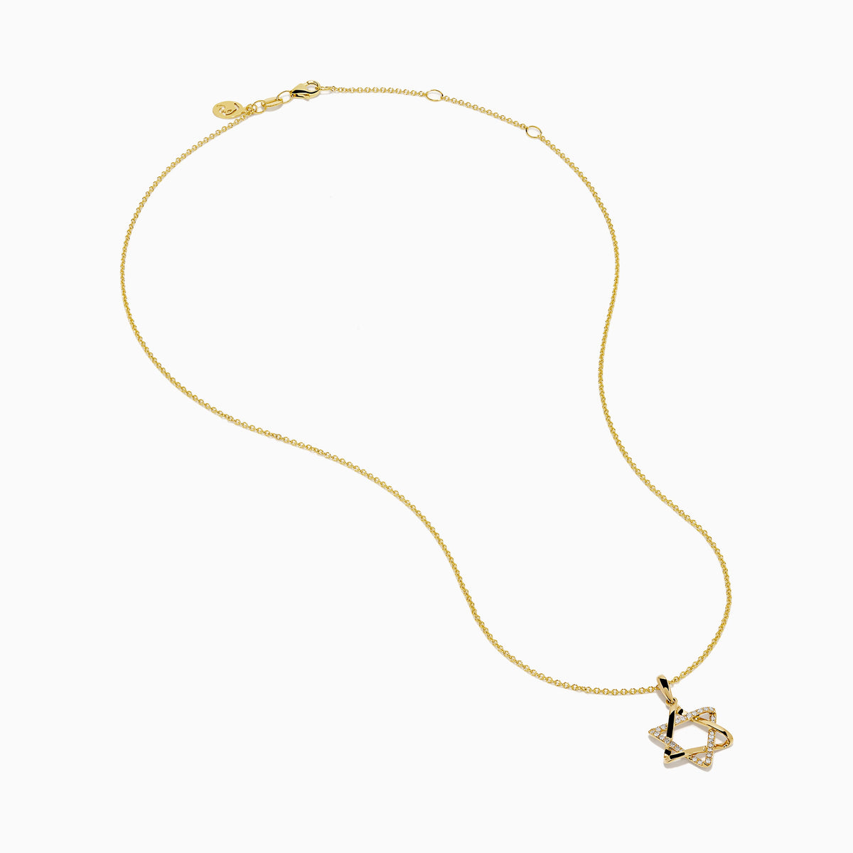 Diamond Pavé Star of David Pendant in 14K Yellow Gold view 2