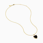 Black Agate and Diamond Halo Panther Pendant in 14K Yellow Gold view 2