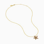 Multi Sapphire and Diamond Starfish Pendant in 14K Yellow Gold view 2
