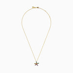 Multi Sapphire and Diamond Starfish Pendant in 14K Gold view 3