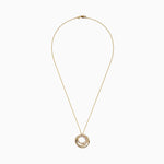 Diamond Crossover Circles Pendant in 14K Yellow Gold, 0.41 ctw view 2