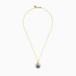Orange Sapphire, Diamond and Enamel Sunset Medallion Pendant in 14K Yellow Gold view 3