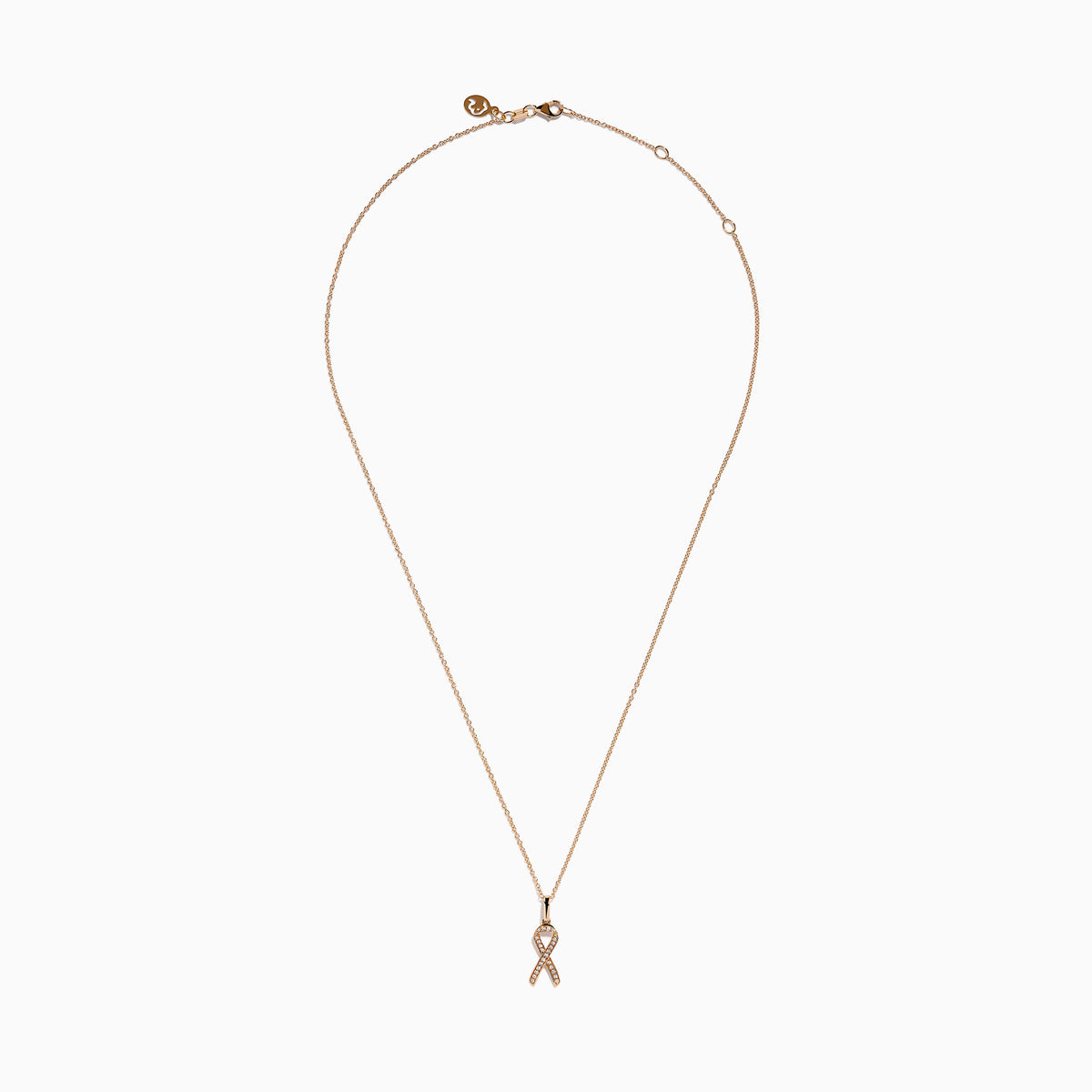 Diamond Pave Ribbon Pendant in 14K Rose Gold view 3