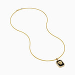 Onyx and Diamond Panther Dog Tag Pendant in 14K Yellow Gold view 2