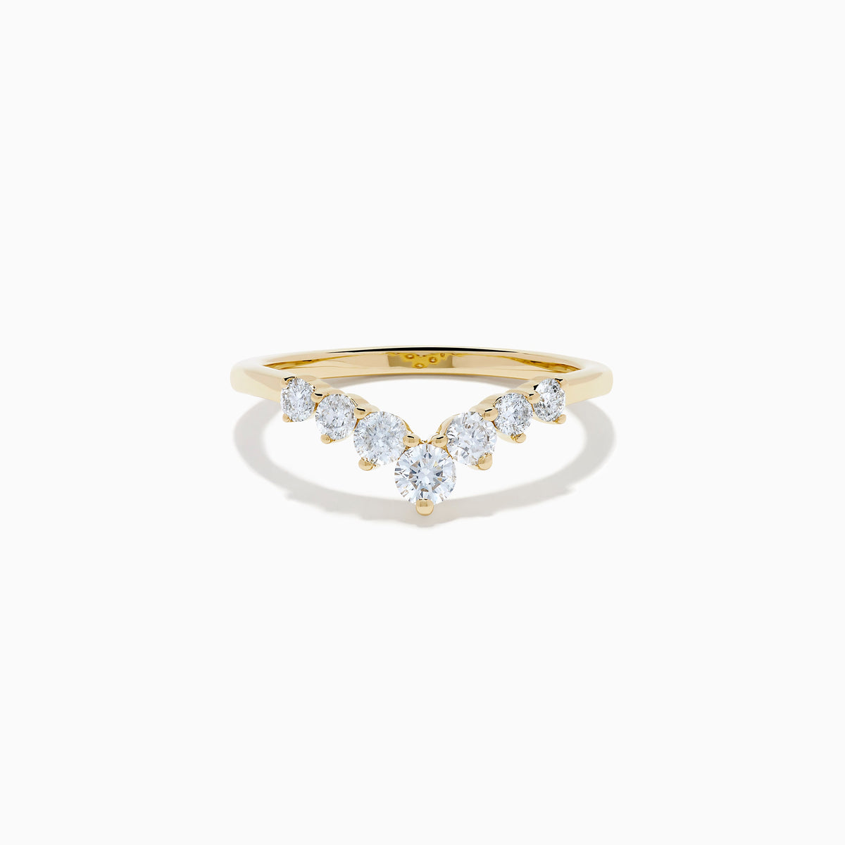 Diamond Curved Stacking Band in 14K Yellow Gold