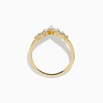 Diamond Curved Stacking Band in 14K Yellow Gold view 3
