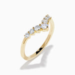 Diamond Curved Stacking Band in 14K Yellow Gold view 4