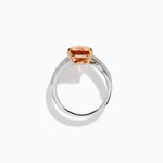 Morganite and Diamond Pear-Shaped Solitaire Ring in 14K Rose and White Gold view 3