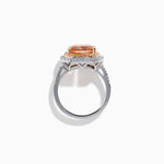 Morganite and Diamond Double Halo Ring in 14K Rose and White Gold view 4
