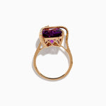 Amethyst and Diamond Heart Ring in 14K Rose Gold view 3