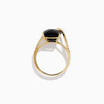 Onyx and Diamond Ring in 14K Yellow Gold view 3