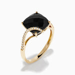 Onyx and Diamond Ring in 14K Yellow Gold view 4