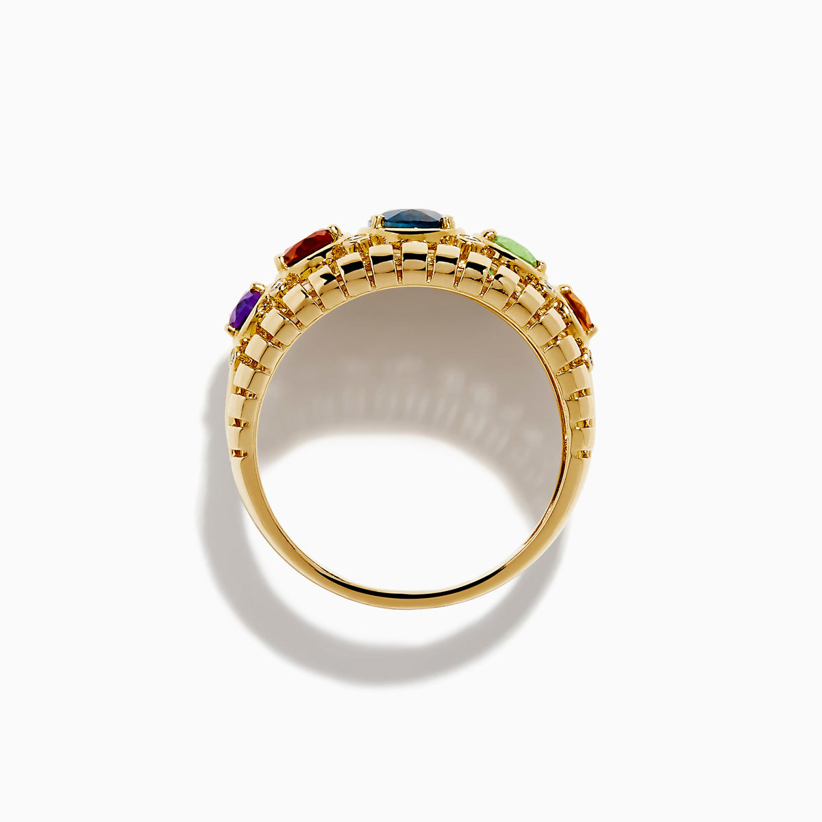 Mix Stone Ring in 14K Yellow Gold view 3