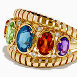 Mix Stone Ring in 14K Yellow Gold view 2