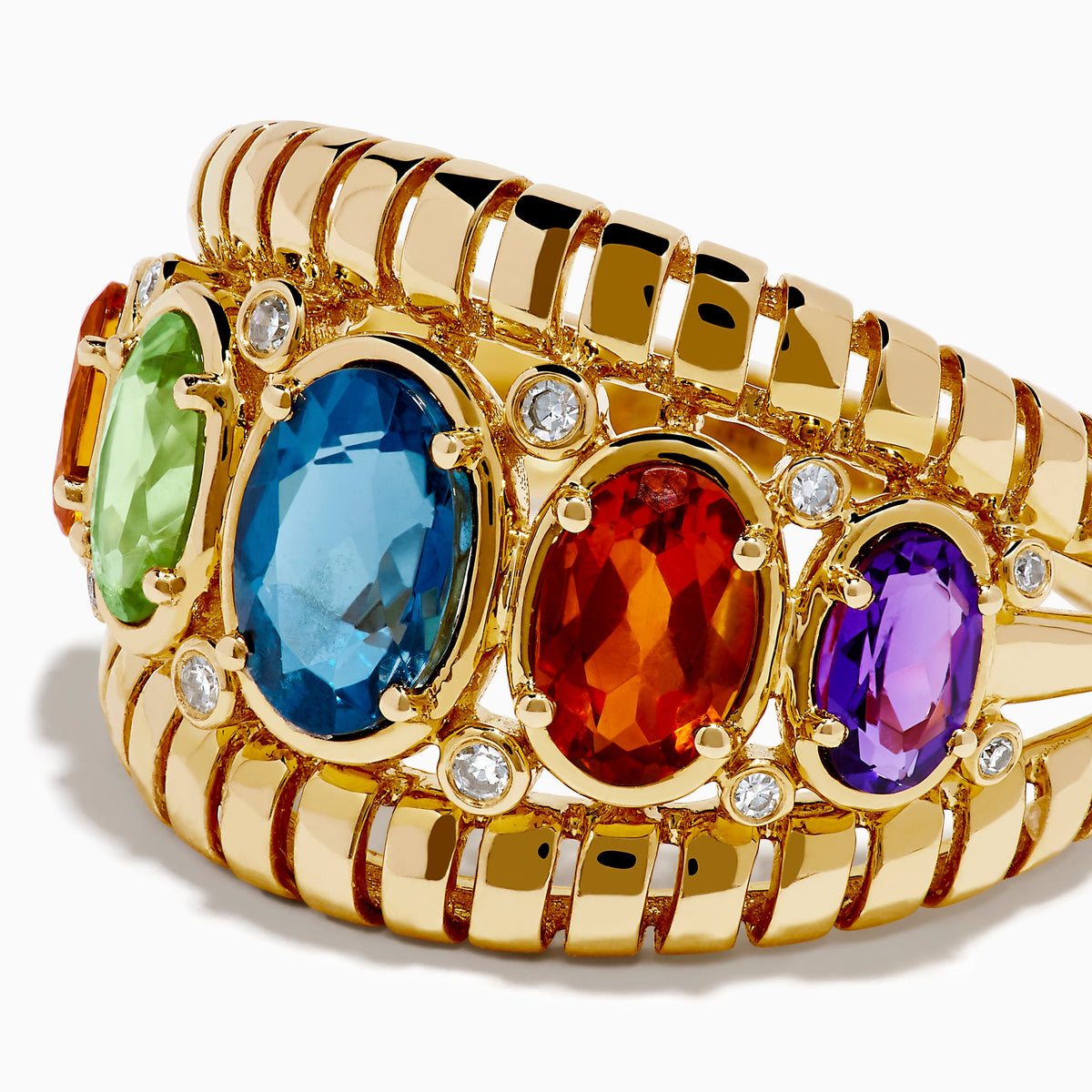 Mix Stone Ring in 14K Yellow Gold view 2
