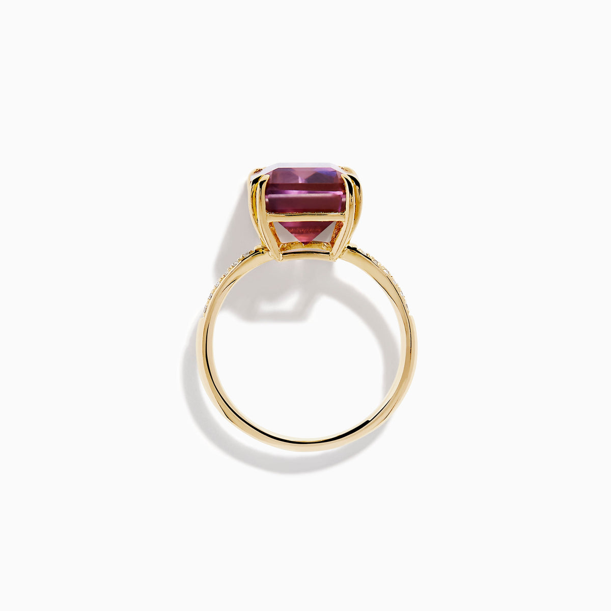 Ametrine and Diamond Emerald-Cut Cocktail Ring in 14K Yellow Gold view 3