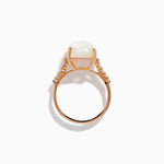 Opal and Diamond Cushion-Cut Solitaire Ring in 14K Rose Gold view 3