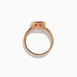 Morganite and Diamond East West Bezel Ring in 14K Rose Gold view 3