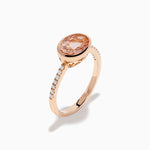 Morganite and Diamond East West Bezel Ring in 14K Rose Gold view 4