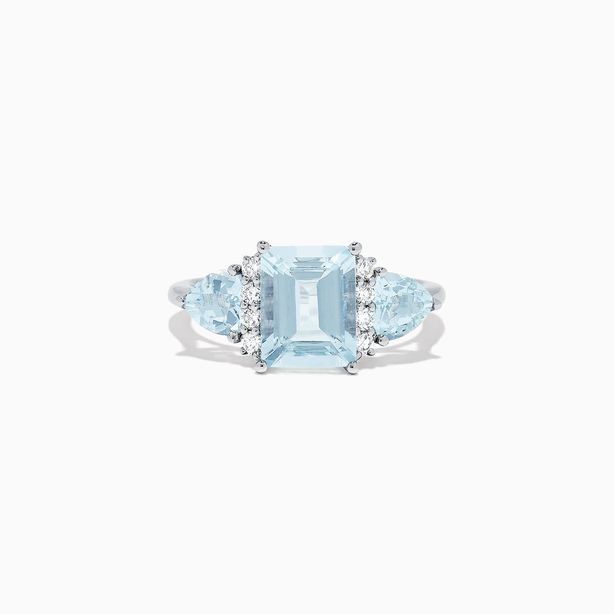 Aquamarine and Diamond Ring in 14K White Gold, 3.30 ctw