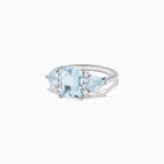 Aquamarine and Diamond Ring in 14K White Gold, 3.30 ctw view 3
