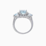 Aquamarine and Diamond Ring in 14K White Gold, 3.30 ctw view 4