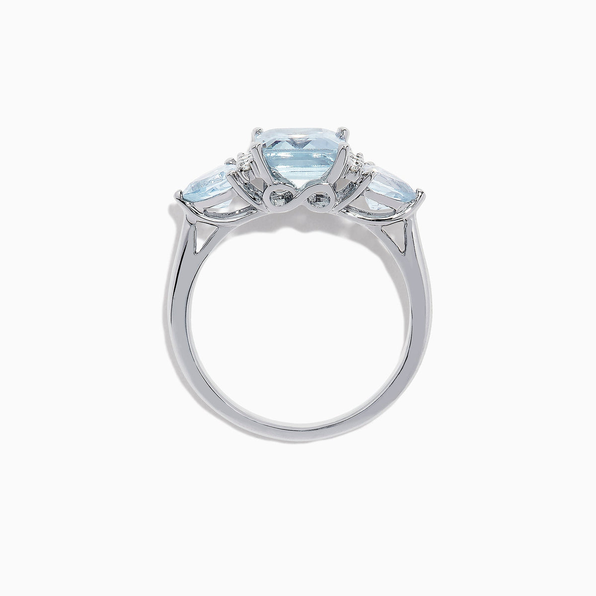 Aquamarine and Diamond Ring in 14K White Gold, 3.30 ctw view 4