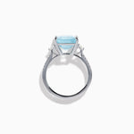 Aquamarine and Diamond Cocktail Ring in 14K White Gold view 3