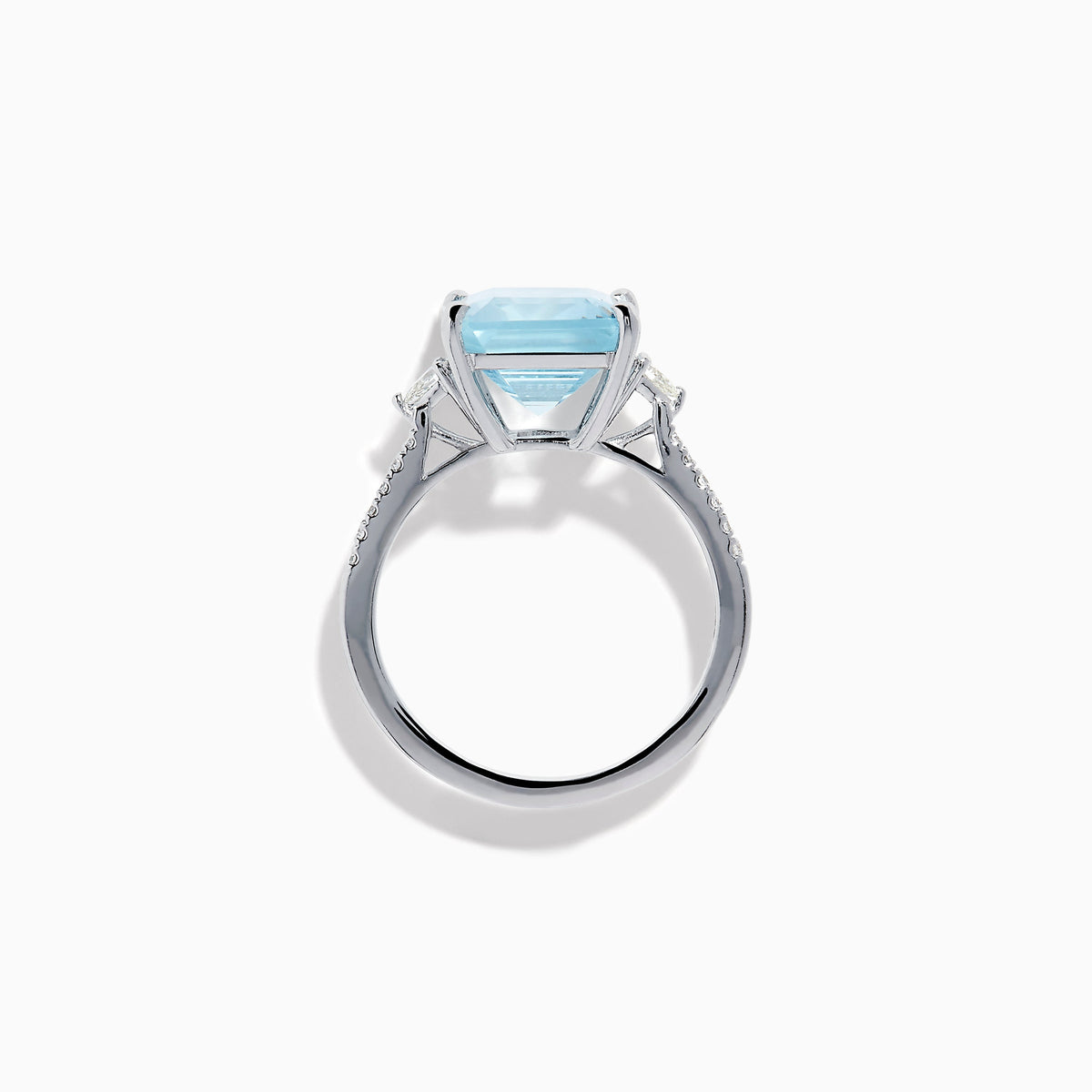 Aquamarine and Diamond Cocktail Ring in 14K White Gold view 3