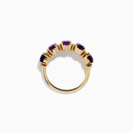 Amethyst and Diamond Five-Stone Band in 14K Yellow Gold view 3