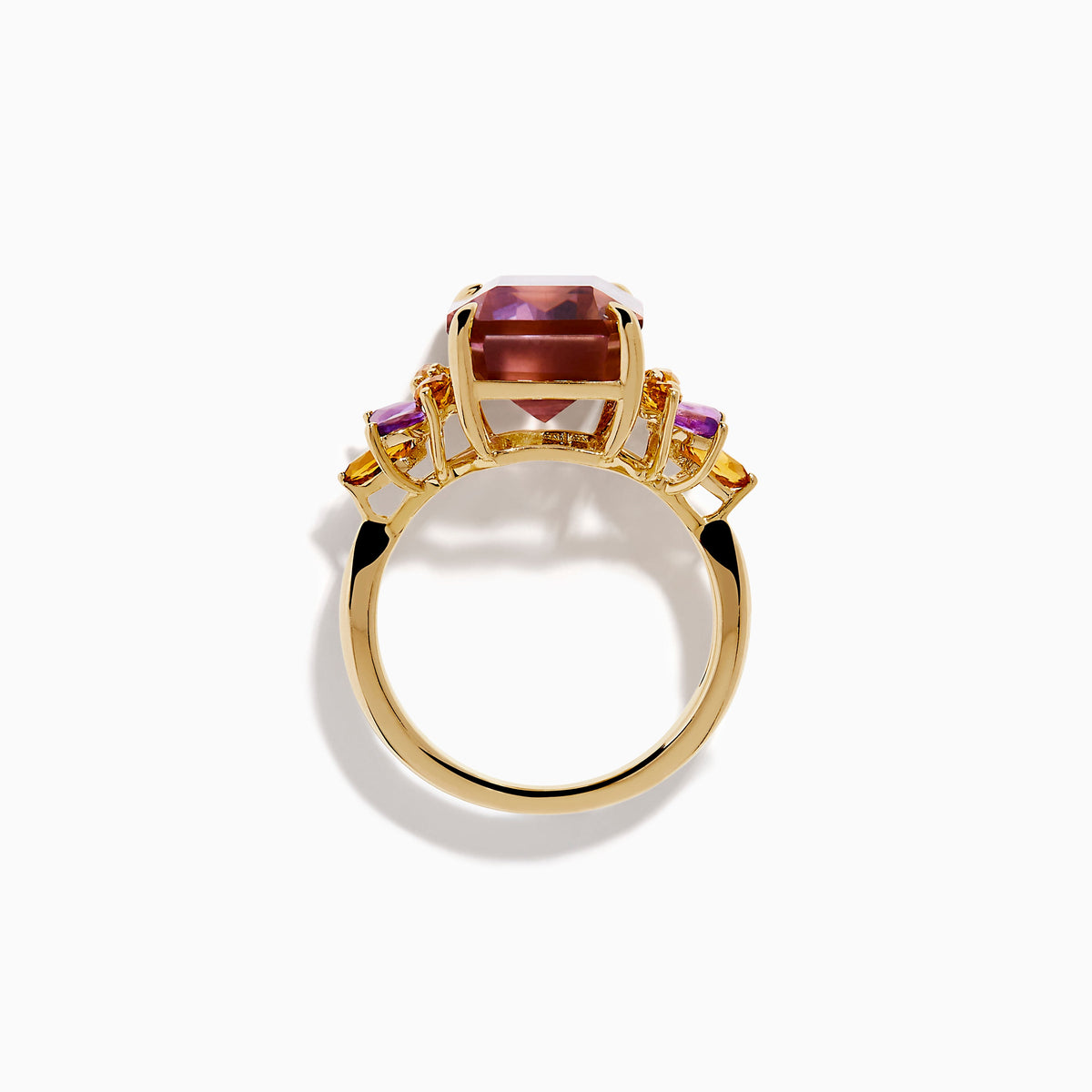 Ametrine, Citrine and Amethyst Cocktail Ring in 14K Yellow Gold view 3