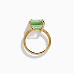 Green Amethyst and Diamond Cocktail Ring in 14K Yellow Gold view 3