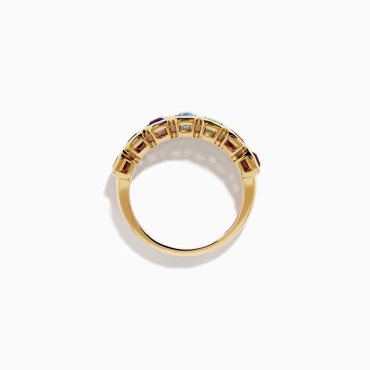 Multi Gemstone Bezel-Set Band in 14K Yellow Gold view 3